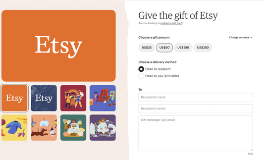 How do you buy Etsy gift cards