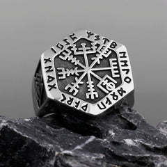 Viking Compass Runic Ring