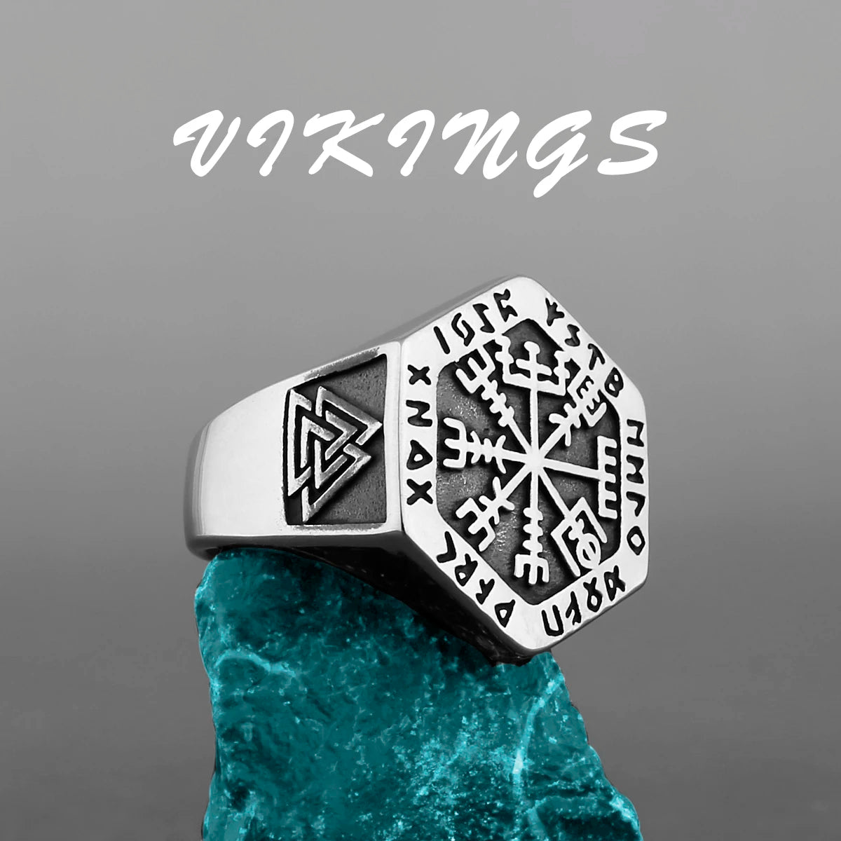 Viking Compass Runic Ring