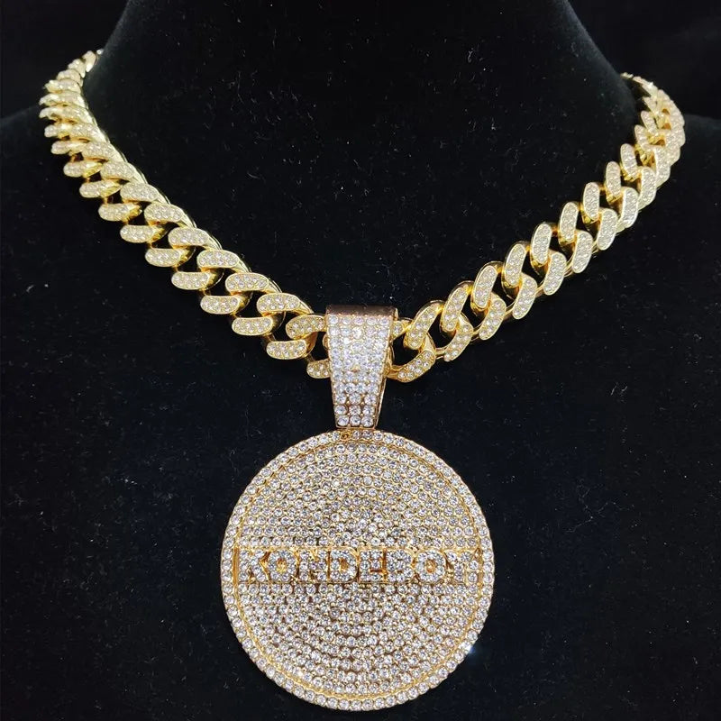 Hip Hop KONDE BOY Letters Pendant Necklace