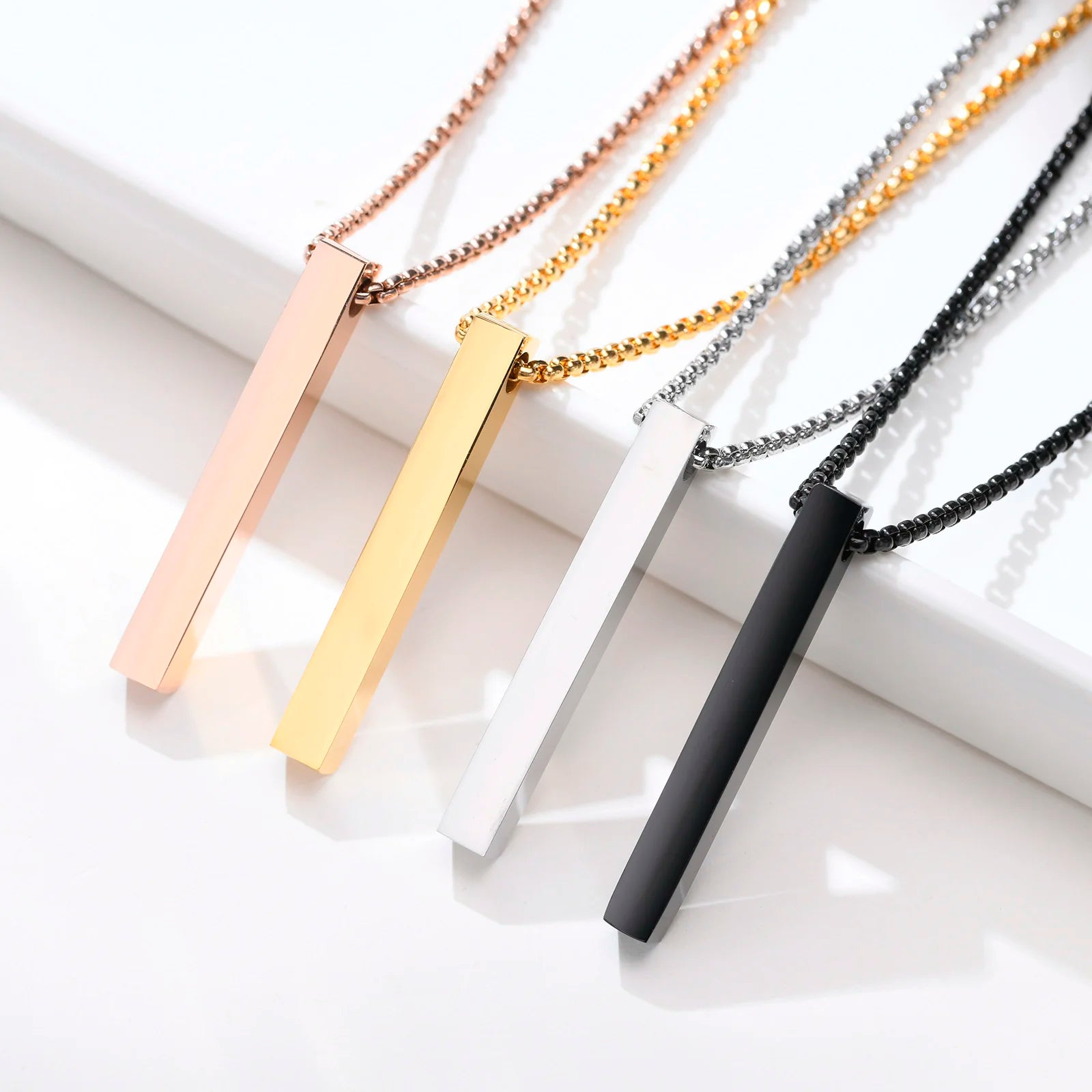 Vnox Stainless Steel Pillar Necklace