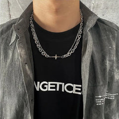 Hip Hop Stainless Steel Cross Necklace