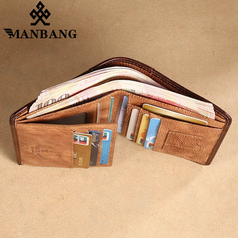 Manbang RFID Leather Trifold Wallet
