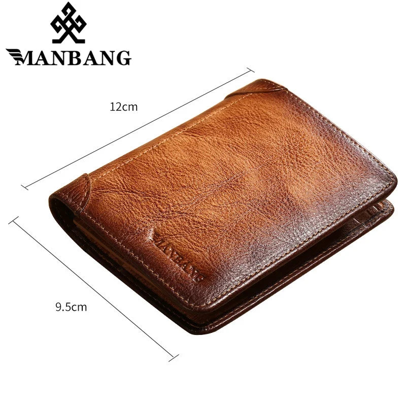 Manbang RFID Leather Trifold Wallet